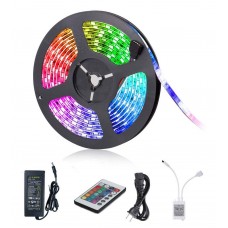 KIT Tira LED 5 mts Flexible 300 Led SMD 5050 IP20 RGB con alimentador y mando